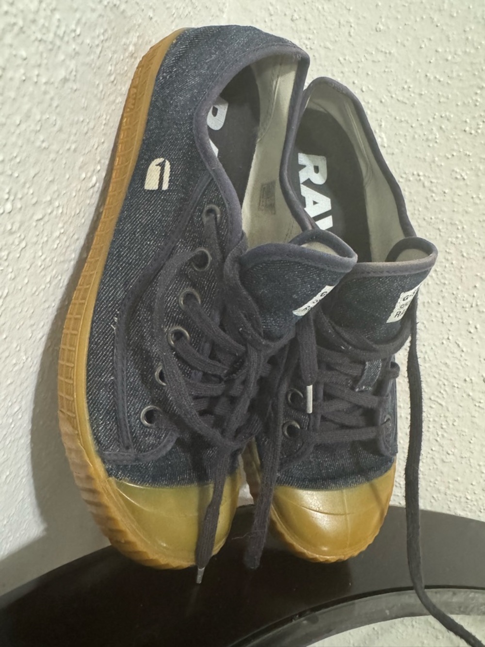G-Star Navy Canvas Low-Top Sneakers with Gum Sole - Picture 8 of 16
